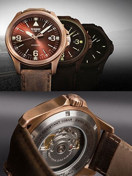 Traser P67 Officer Pro Swiss Automatic Watch with a Vintage Bronze Case, AR Sapphire Crystal #108073