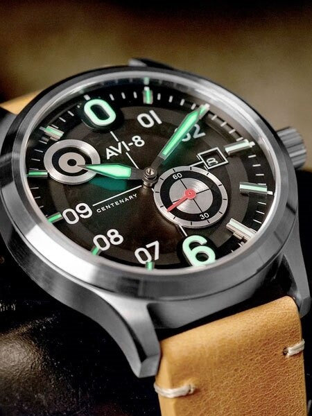 AVI-8 21-Jewel Automatic 1960's Styled Centenary Flyboy #AV-4060-01