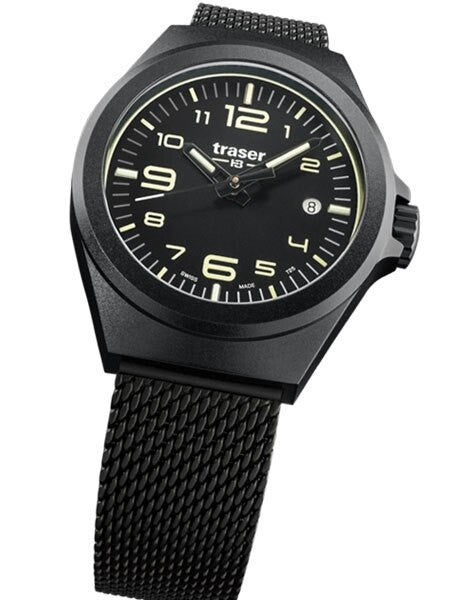 Traser P59 Essential S Black Dial Watch w/Trigalight + SuperLuminova #108204