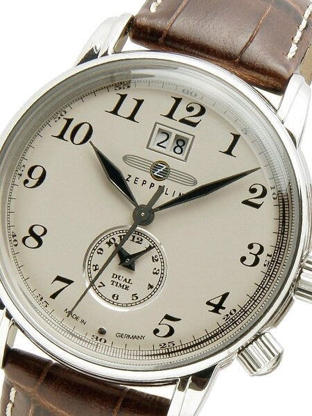 Graf Zeppelin German Made, Dual Time, Big Date Watch with Two Crowns. #7644-5