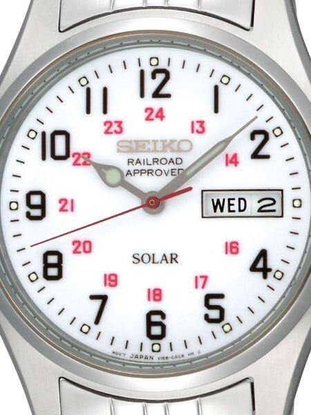 Seiko Railroad Approved Solar Watch with 37mm Case, 12 and 24 Hour Scale #SNE045