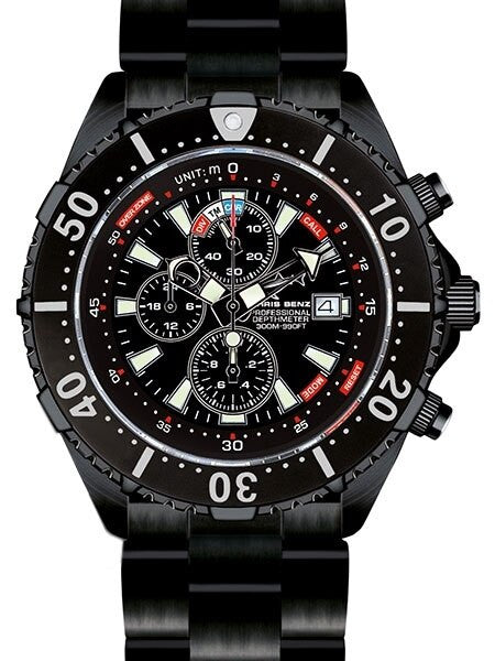 Chris Benz 300 Meter, Professional Depthmeter Dive Watch, Black Edition #CB-C300-LE