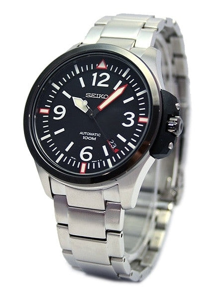 Seiko Stainless Steel 44mm 22-Jewel Self-Winding Sport Watch #SRP027K1