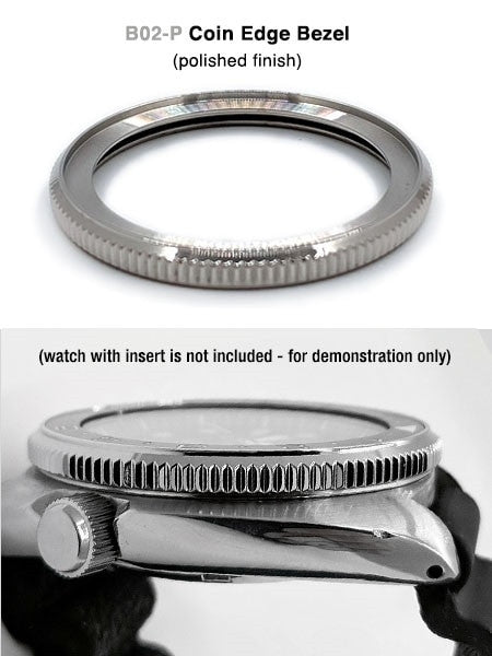 Polished Stainless Steel (Coin Edge) Bezel for Seiko Turtle SRP773, 775, 777, 779, SRPA21, SRPC91, SRPC25, SRPC23 #B02-P