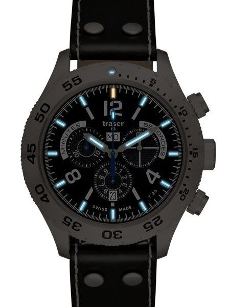 Traser Swiss Made Elegance Chronograph Watch with 46mm SS Case #105035