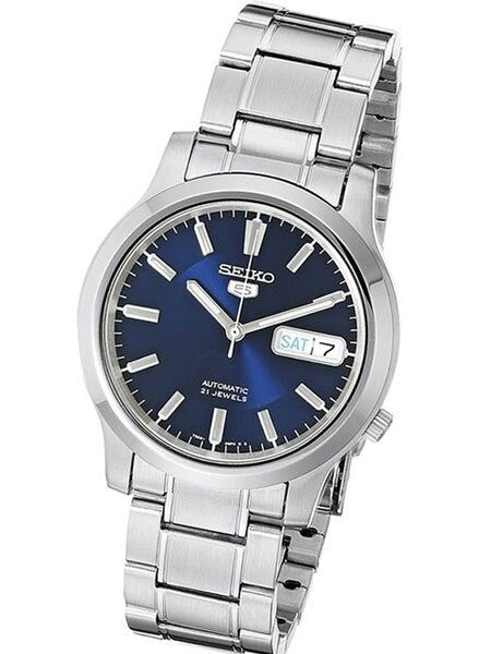Seiko 5 Automatic Blue Dial Watch with Stainless Steel Bracelet #SNK793