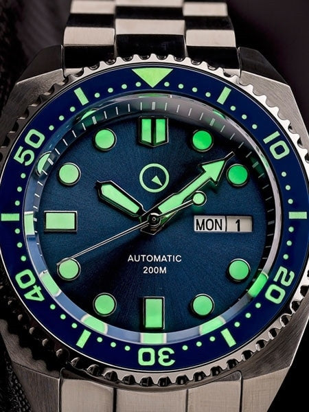 Islander Blue Automatic Dive Watch with AR Double-Dome Sapphire Crystal, and Luminous Ceramic Bezel Insert #ISL-55
