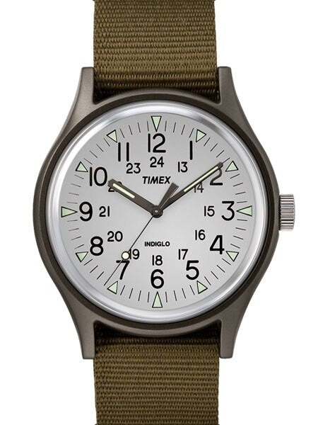 Timex 40mm MK1 Quartz Watch with White Dial and INDIGLO Night-Light #TW2R37600VQ