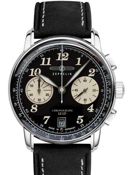 Graf Zeppelin Chronograph watch with sixty minute timer #8674-3