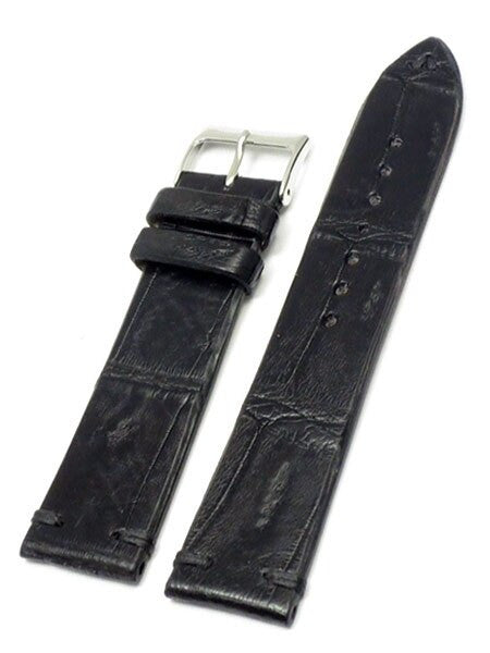 Handmade Italian Vintage Style Black Crocodile with Hand-Stitching #ML-900-VIN01
