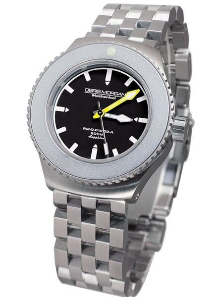 Obris Morgan Nevon Automatic Grey Dial Dive Watch with Robust Bracelet #NEVON-BBGY