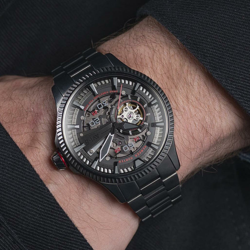 AVI-8 Hawkeye Hunter Black Arrows, Automatic Pilot Watch, AR Sapphire Crystal #AV-4078-33