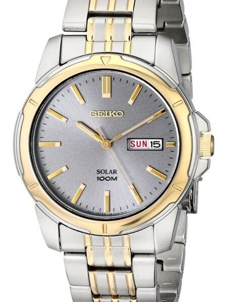 Seiko Solar Watch with 38mm Two-Tone Stainless Steel Case and Bracelet #SNE098
