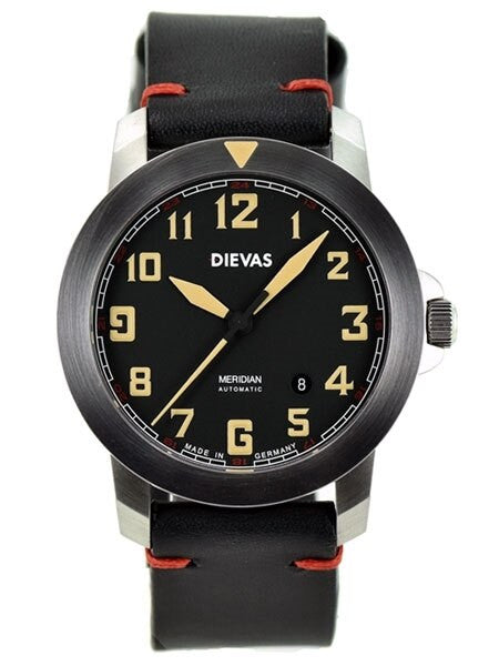 DIEVAS Meridian German Made Aviator Watch with Sapphire Crystal and 44mm Diameter Case