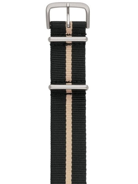 Traser OEM Black with Beige Stripe Nylon Watch Strap #Traser5