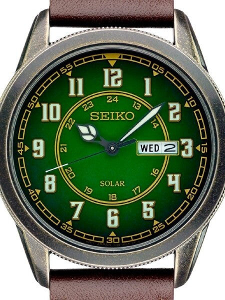 Seiko Recraft Solar Watch with 43mm Aged Pewter-Finished Case, Leather Strap #SNE448
