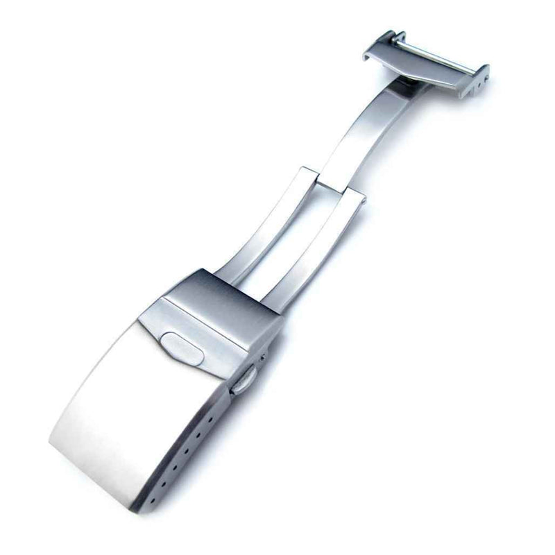 Stainless Steel V Clasp Double Lock Diver Buckle, Brushed #CLASP-02