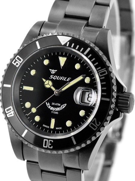 Squale 200 meter Classic Swiss Automatic Dive watch with Sapphire Crystal #1545-C-DLC