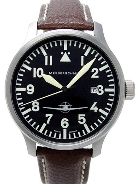 Messerschmitt Fliegeruhr Watch with Aviator Leather Strap #ME108-42B