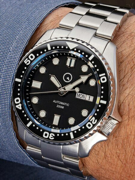 Scratch and Dent - Islander Automatic Dive Watch with Bracelet, AR Sapphire Crystal, Luminous Bezel Insert #ISL-02