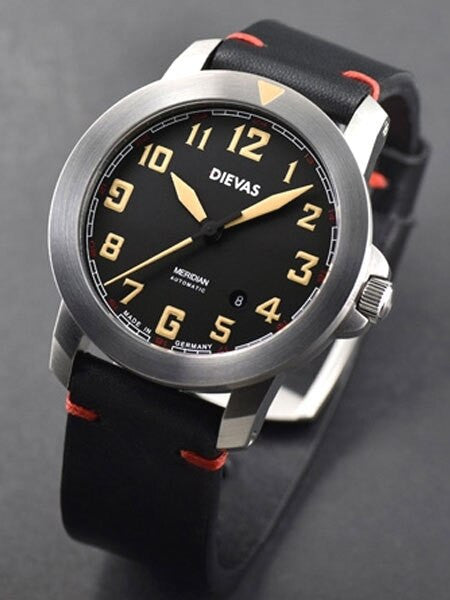 DIEVAS Meridian German Made Aviator Watch with Sapphire Crystal and 44mm Diameter Case