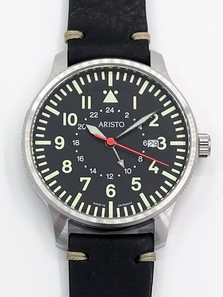Aristo 3H80GMT 42mm Quartz Dual-Time GMT Pilot's Watch