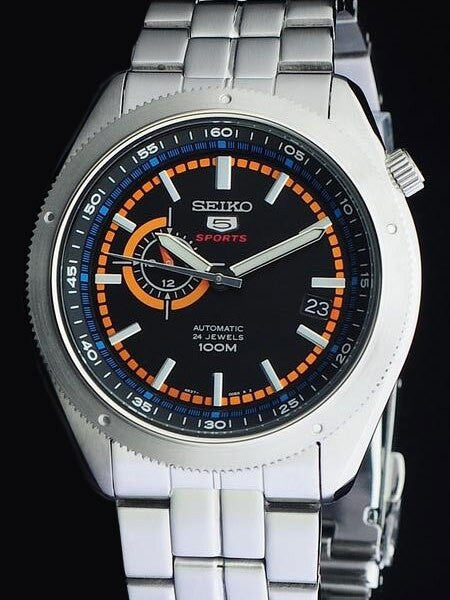 Seiko Sports 5 Watch with 24-Jewel Automatic and Hand Windable Movement #SSA067K1