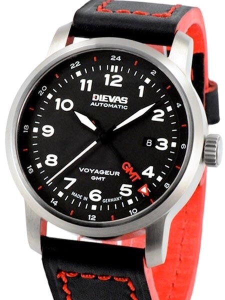 DIEVAS German Made Voyageur GMT Dual Time Watch with Swiss ETA 2893-2
