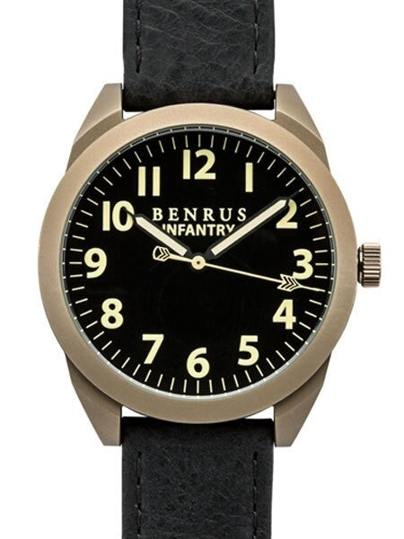 BENRUS 41mm Stainless Steel, Military-Inspired Quartz Infantry Watch #BR021J