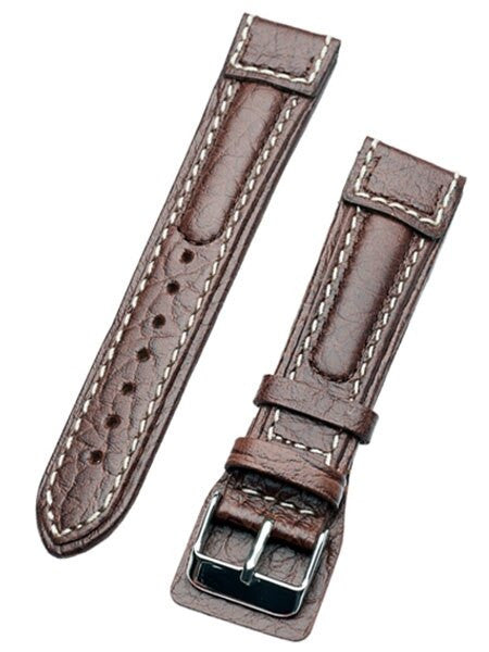 Chronissimo-Style Brown Leather Strap with Heavy Padding #DM-80