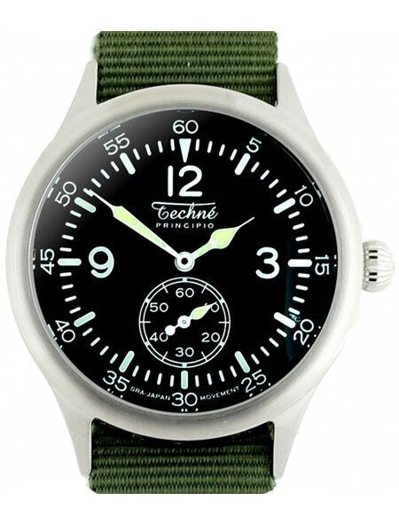 Scratch and Dent - Techne 39.5mm Merlin Quartz Aviator Watch with Onion Crown and Small Seconds #246.022