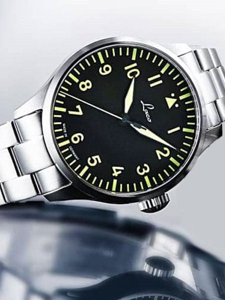 Laco 42mm ROM Type A Dial Automatic Pilot Watch, Sapphire Crystal #861895