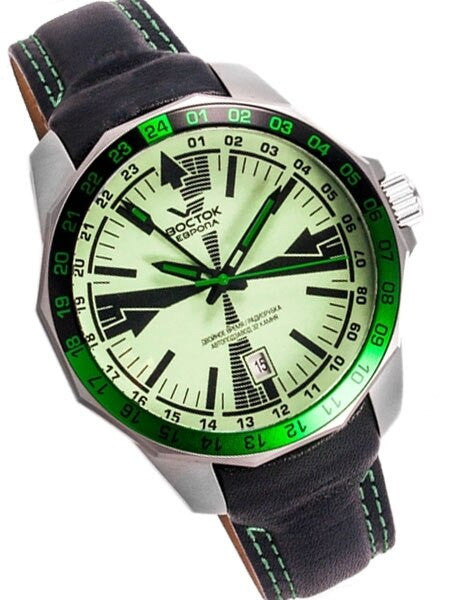 Vostok-Europe Radio Room, Dual Time Automatic Watch with Luminous Dial #2255222