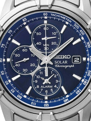 Seiko Essentials Solar Chronograph and Alarm with Blue Dial #SSC141