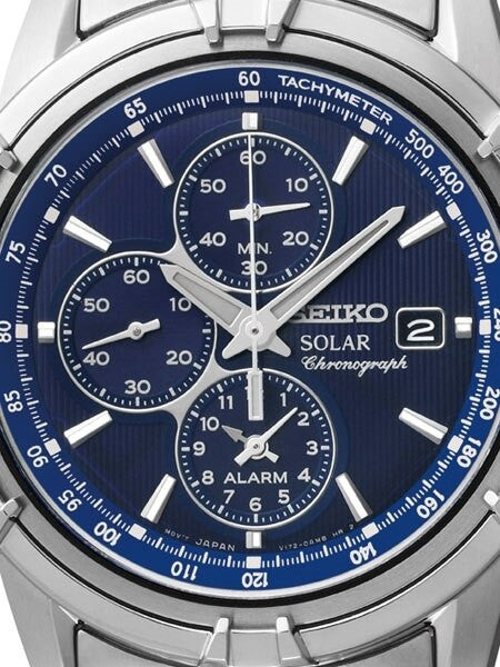 Seiko Essentials Solar Chronograph and Alarm with Blue Dial #SSC141