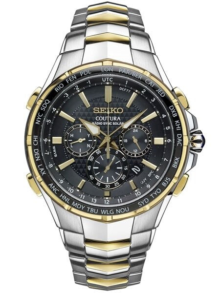 ●即買いOK! SEIKO SSG010 セイコー コーチュラ 電波ソーラー Seiko Radio-Controlled, Solar Powered Chronograph Watch with 45mm