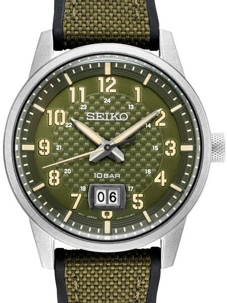 SEIKO　アラーム　ソーラー　メンズ　腕時計 Seiko Quartz Sport Watch with 41mm Stainless Steel Case and a big
