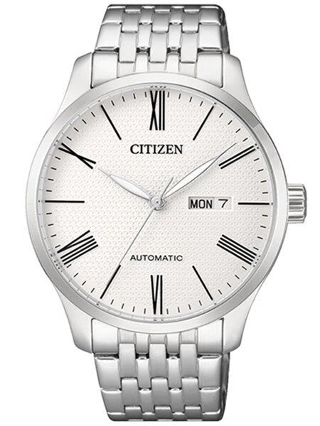 Citizen Automatic White Dial Watch with Stainless Steel Bracelet #NH8350-59A