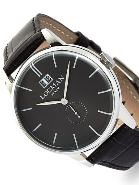 Locman 1960's Collection Big Date Quartz Dress Watch with 41mm Case #0252V01-00BKNKPK