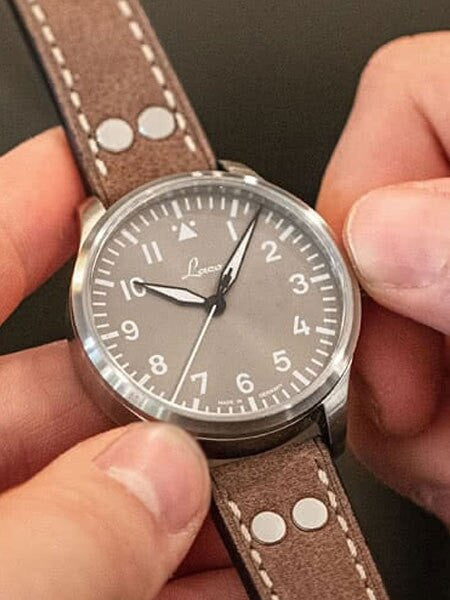 Laco 39mm Augsburg Taupe Automatic Pilot Watch with Sapphire Crystal #862125