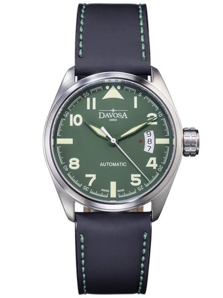 Davosa Military Swiss Automatic 200 Meter Pilot Watch with Green Dial #16151174