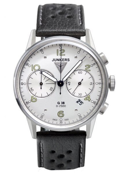 Junkers G38 Silver Dial, Quartz Chronograph with 60-Minute Timer #6984-1