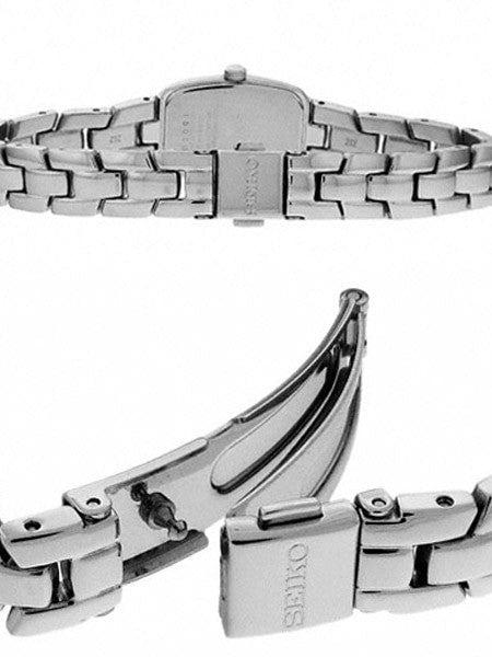 Seiko Women's Solar Powered Dress Watch with Black Dial, Silver Hands and Markers #SUP069