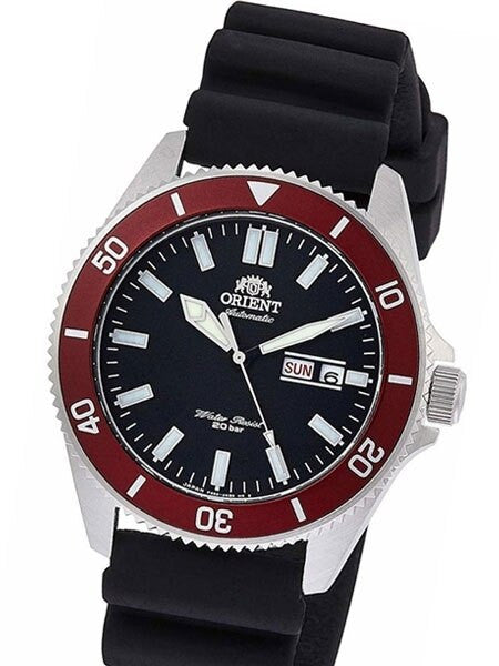 Orient Kanno Black Dial Automatic Dive Watch with Black Rubber Dive Strap #RA-AA0011B19A