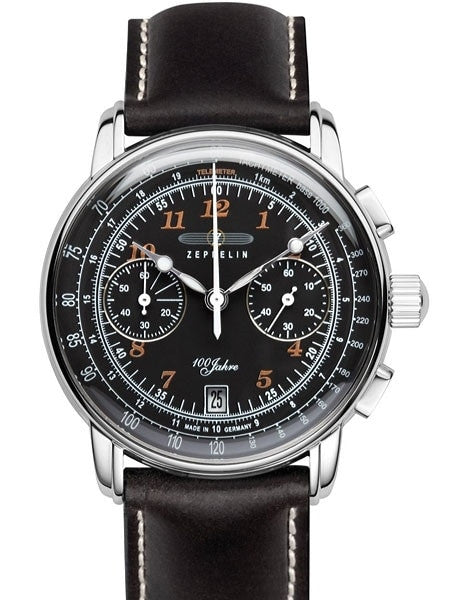 Graf Zeppelin Series 100 Quartz Chronograph Watch with Black Dial #7674-2