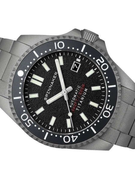 Spinnaker Tesei Titanium Automatic 200 Meter Dive Watch With Black Dial SP-5084-11