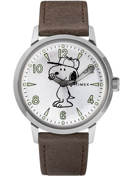 Timex 40mm Welton Quartz Watch with Snoopy Baseball Themed Dial #TW2R94900VQ