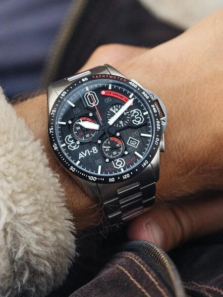 AVI-8 Legion Blakeslee Pilot  Chronograph Watch #AV-4077-11