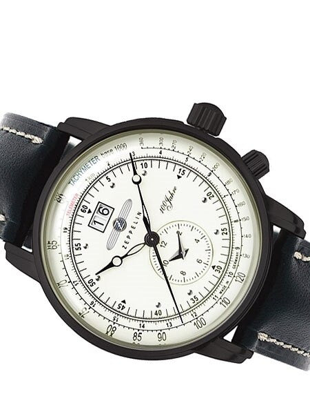 Graf Zeppelin German Made, Dual Time Big Date 100 Years of Zeppelin Watch #7640-3