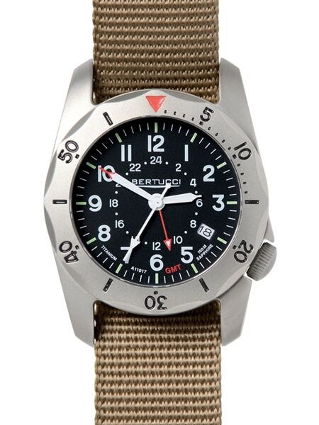 Bertucci A-2TR Vintage GMT Titanium, Swiss Quartz Watch #12119